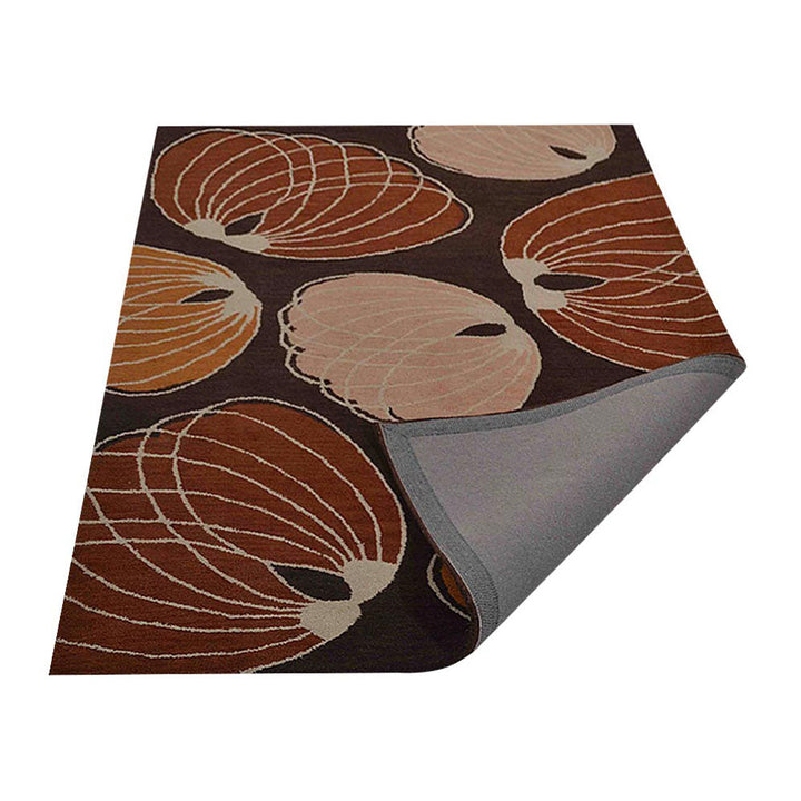 Hand Tufted Wool Area Rug Contemporary Brown K00668