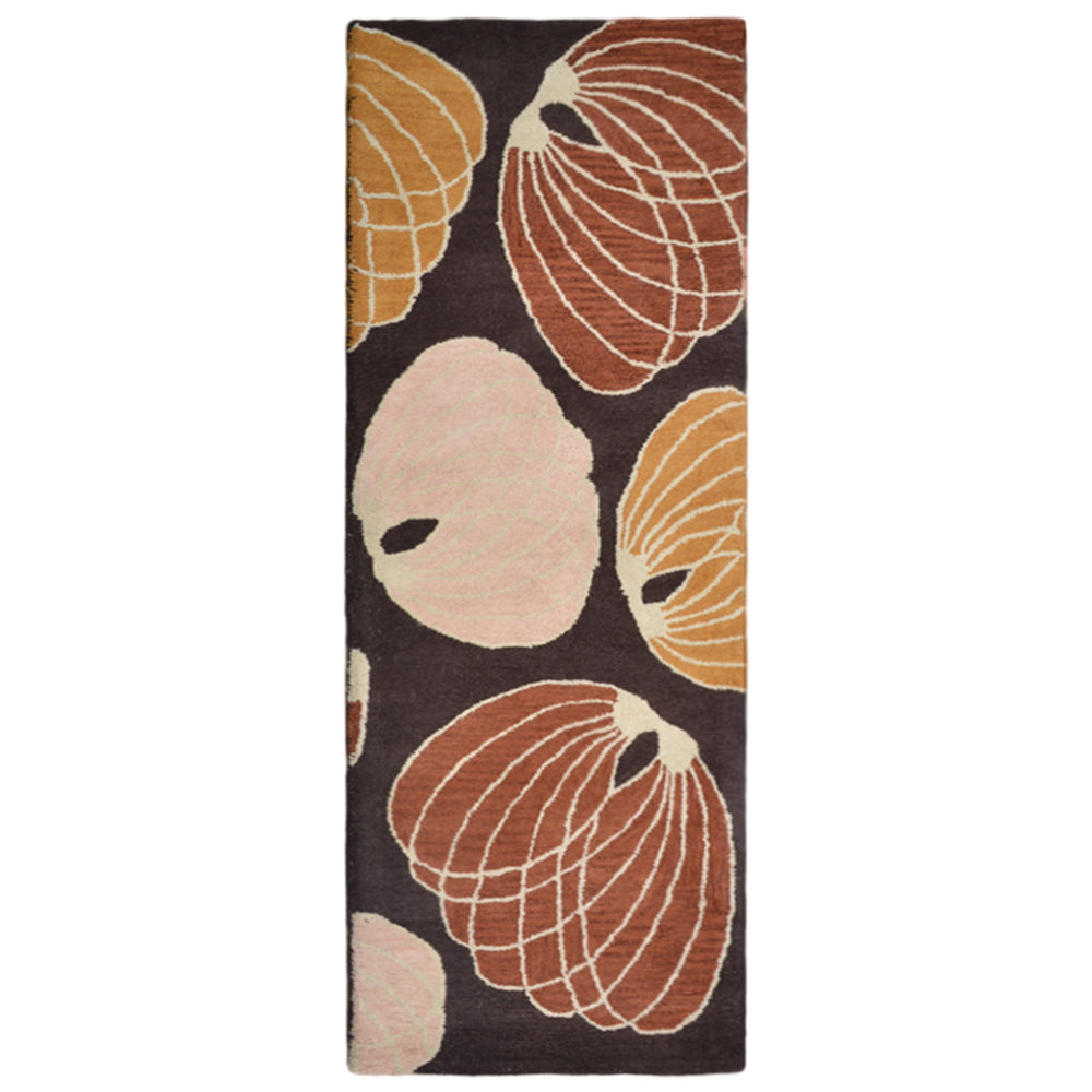 Hand Tufted Wool Area Rug Contemporary Brown K00668