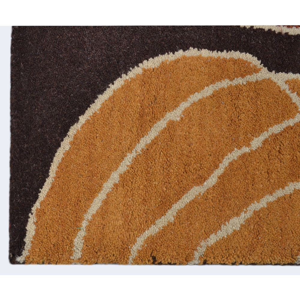 Hand Tufted Wool Area Rug Contemporary Brown K00668