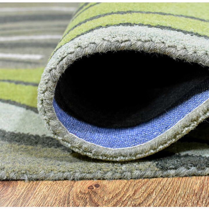 Hand Tufted Green Wool Abstract Rug