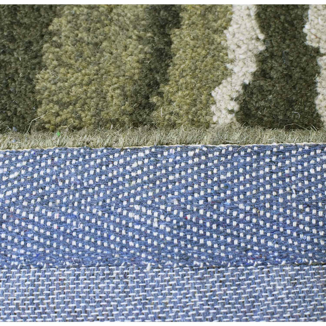 Hand Tufted Green Wool Abstract Rug
