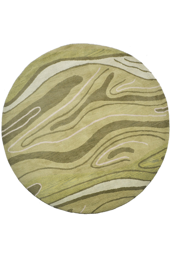 Hand Tufted Green Wool Abstract Rug