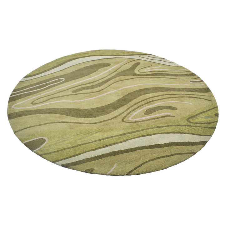 Hand Tufted Green Wool Abstract Rug