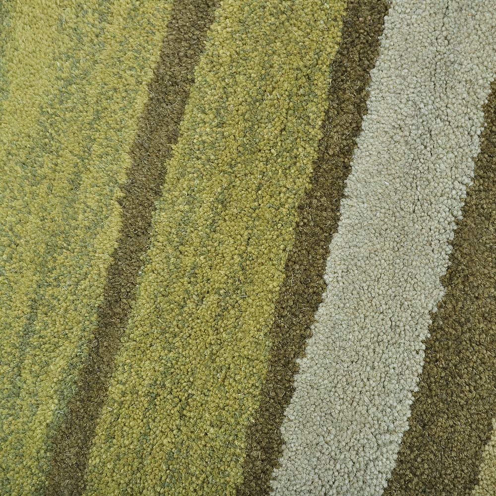 Hand Tufted Green Wool Abstract Rug
