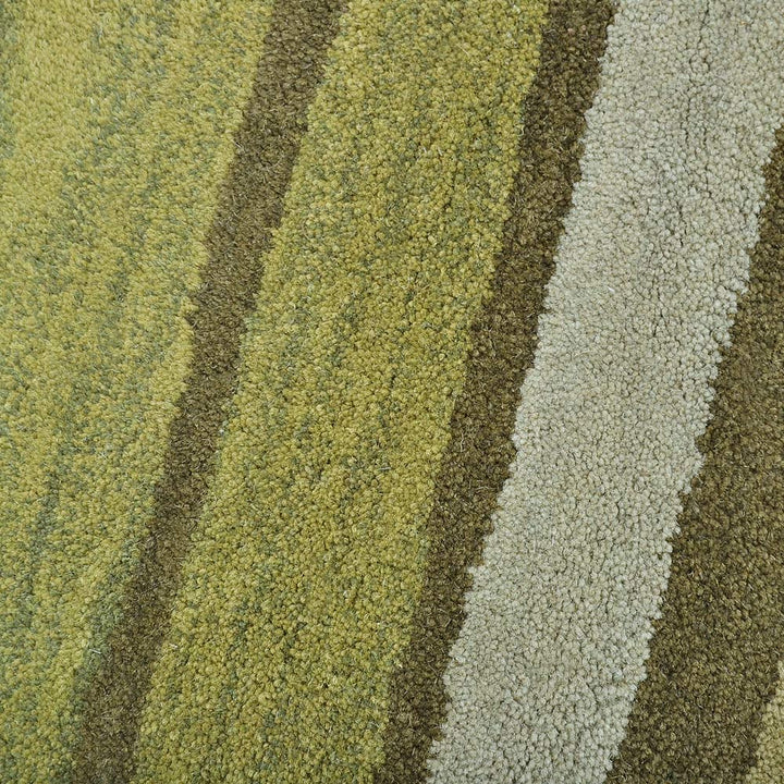 Hand Tufted Green Wool Abstract Rug