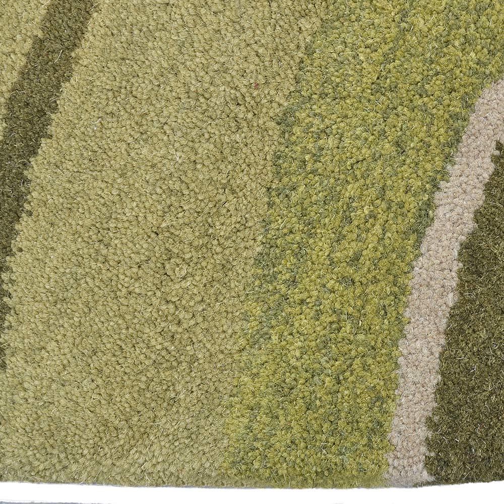 Hand Tufted Green Wool Abstract Rug