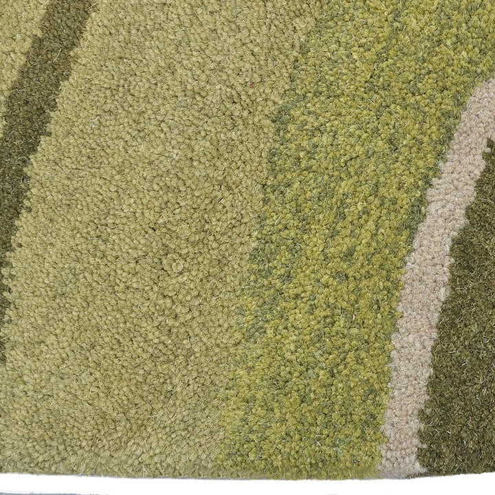 Hand Tufted Green Wool Abstract Rug