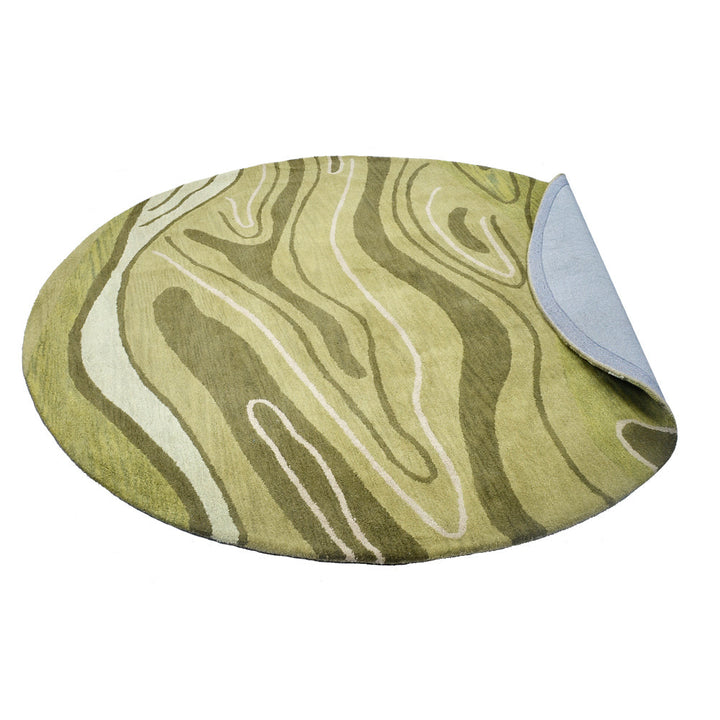 Hand Tufted Green Wool Abstract Rug