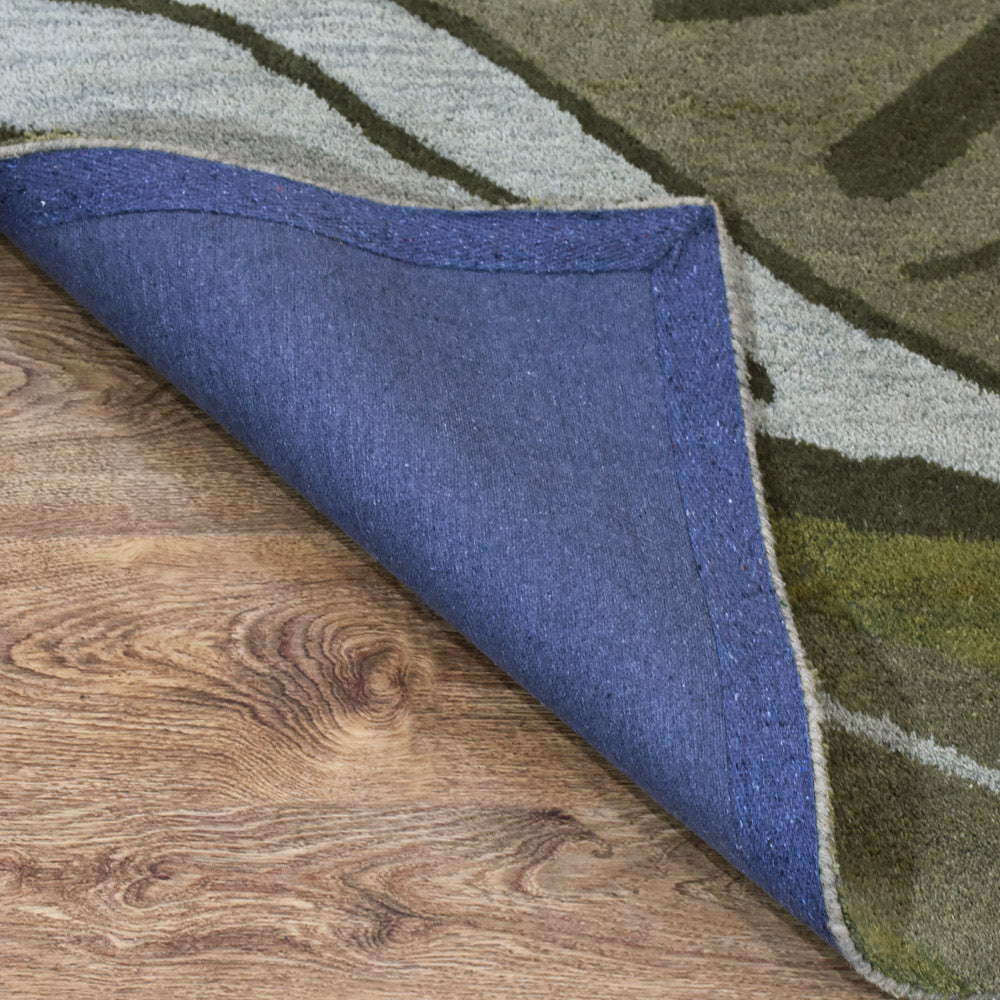 Hand Tufted Green Wool Abstract Rug
