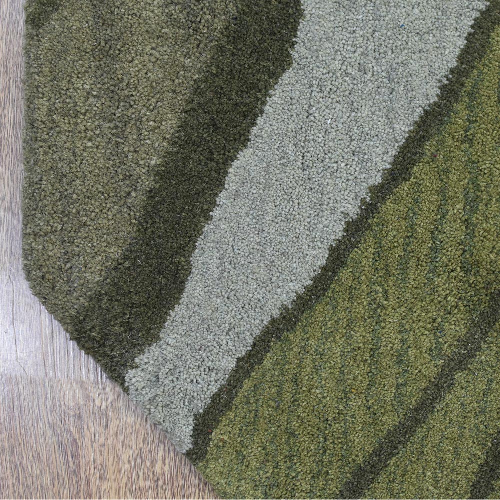 Hand Tufted Green Wool Abstract Rug