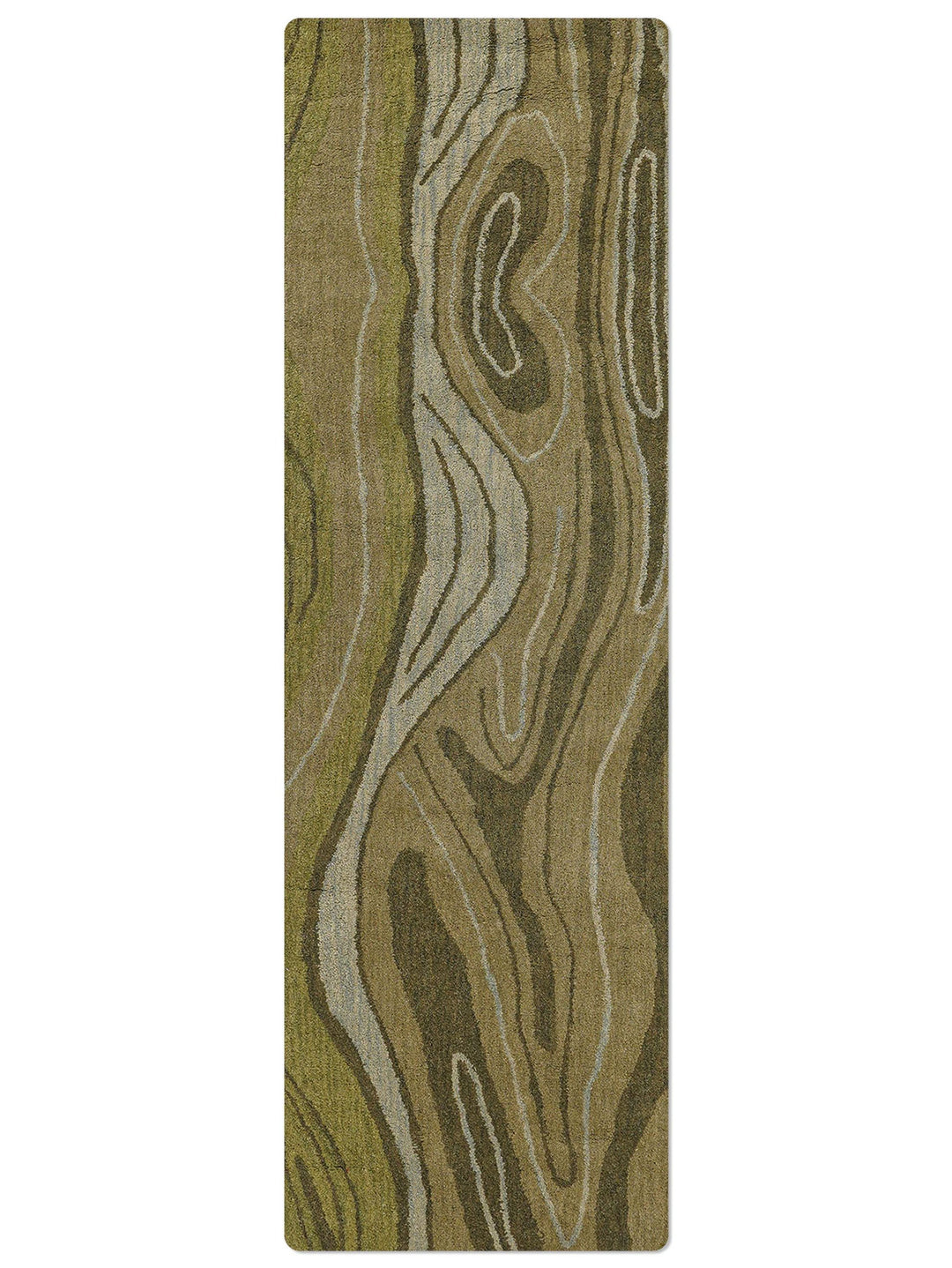 Hand Tufted Green Wool Abstract Rug