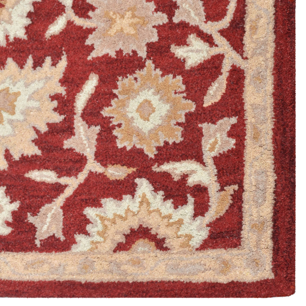 Hand Tufted Wool Area Rug Contemporary Red K00688