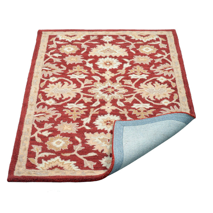 Hand Tufted Wool Area Rug Contemporary Red K00688