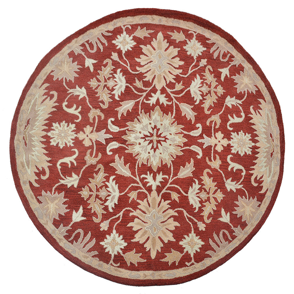 Hand Tufted Wool Area Rug Contemporary Red K00688
