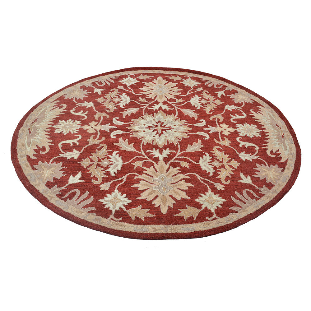Hand Tufted Wool Area Rug Contemporary Red K00688