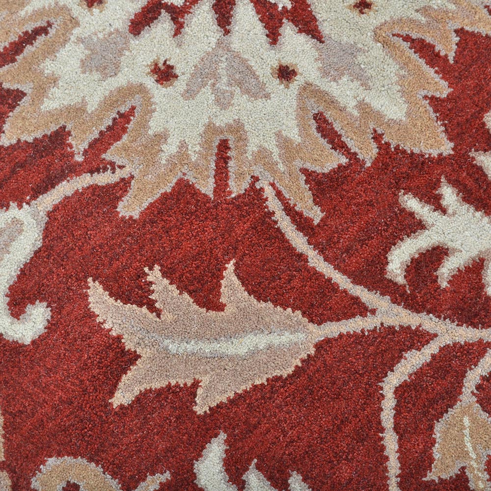 Hand Tufted Wool Area Rug Contemporary Red K00688