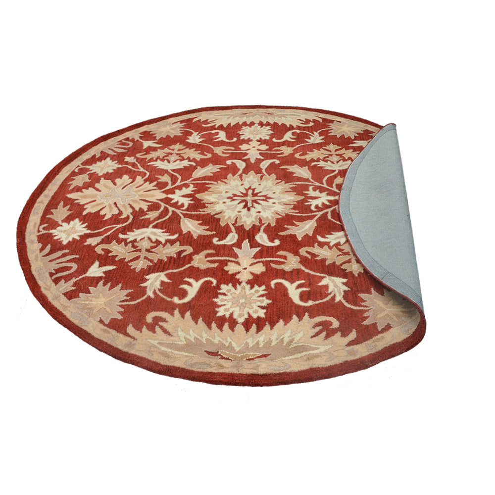 Hand Tufted Wool Area Rug Contemporary Red K00688