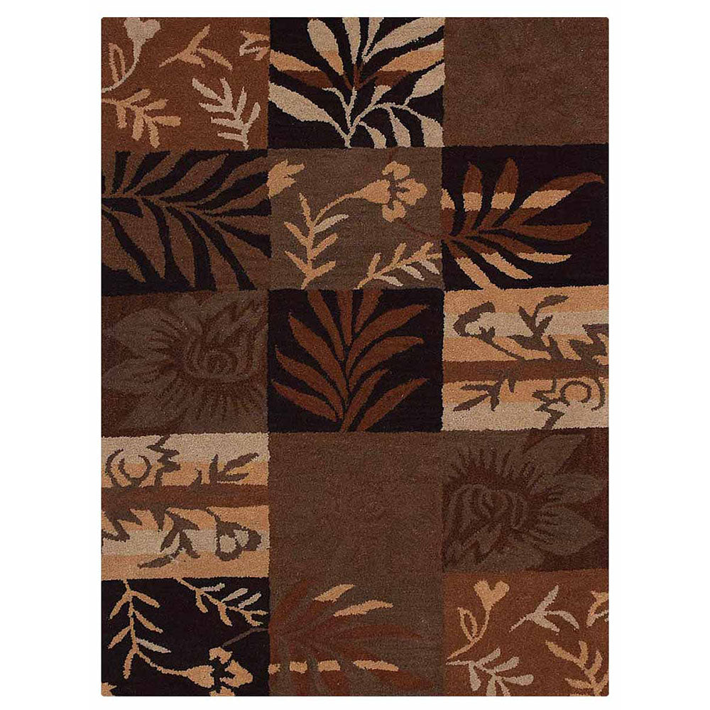 Hand Tufted Wool Area Rug Floral Multicolor K00690