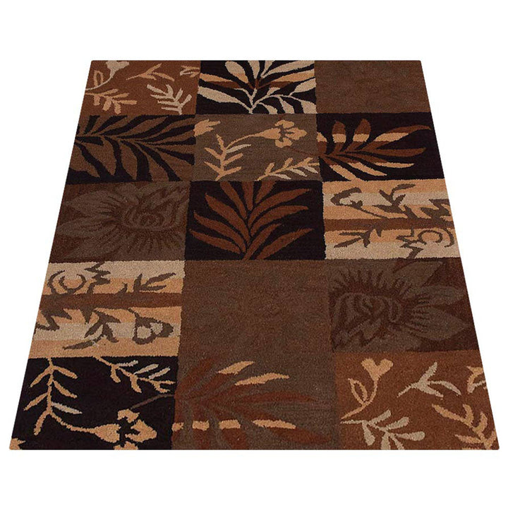 Hand Tufted Wool Area Rug Floral Multicolor K00690