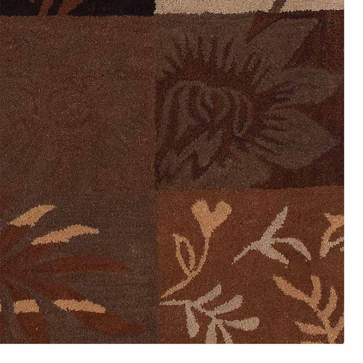 Hand Tufted Wool Area Rug Floral Multicolor K00690
