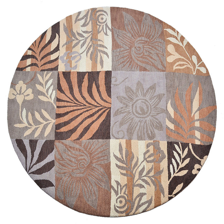 Hand Tufted Wool Area Rug Floral Multicolor K00690