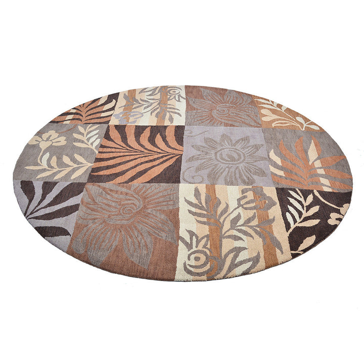 Hand Tufted Wool Area Rug Floral Multicolor K00690
