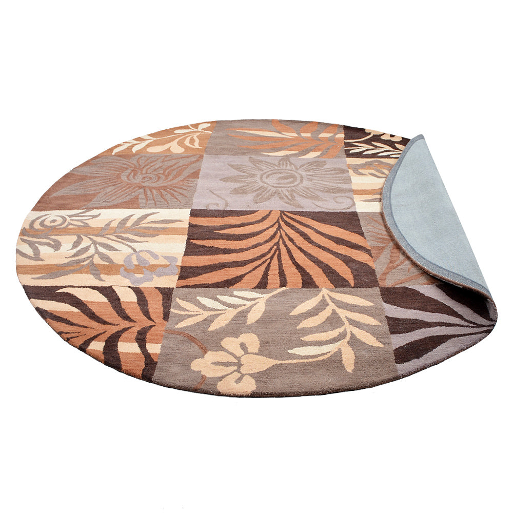 Hand Tufted Wool Area Rug Floral Multicolor K00690