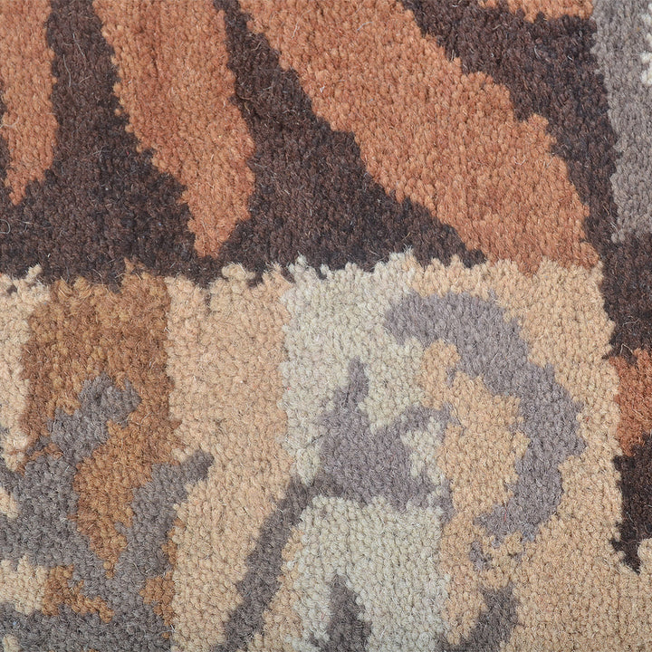 Hand Tufted Wool Area Rug Floral Multicolor K00690