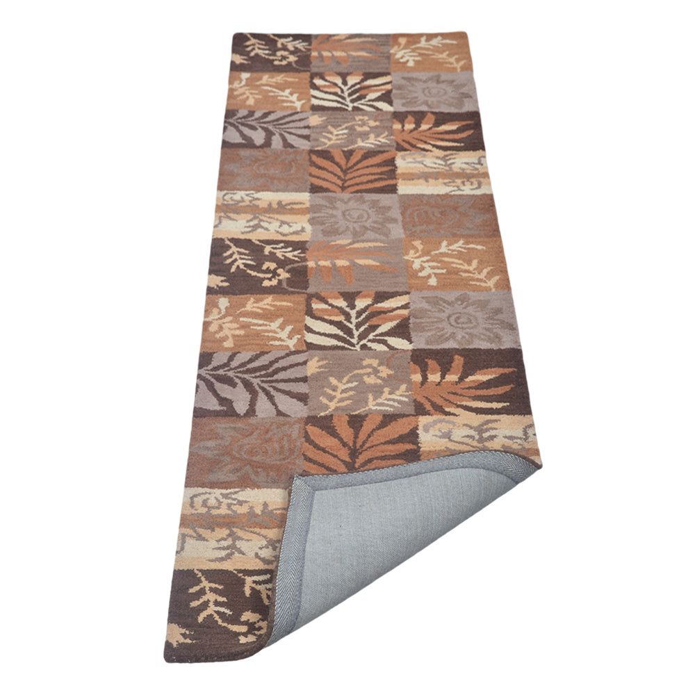 Hand Tufted Wool Area Rug Floral Multicolor K00690