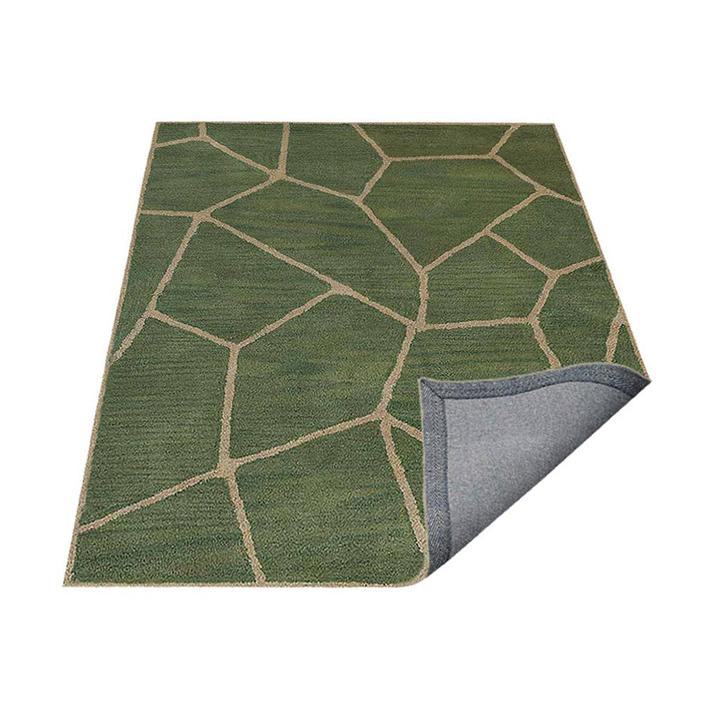 Hand Tufted Wool Area Rug Contemporary Green K00692