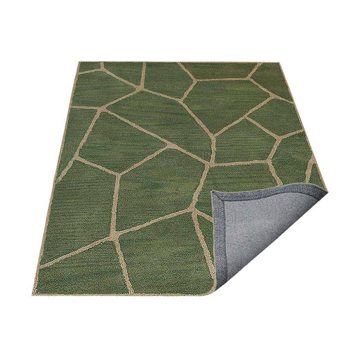 Hand Tufted Wool Area Rug Contemporary Green K00692