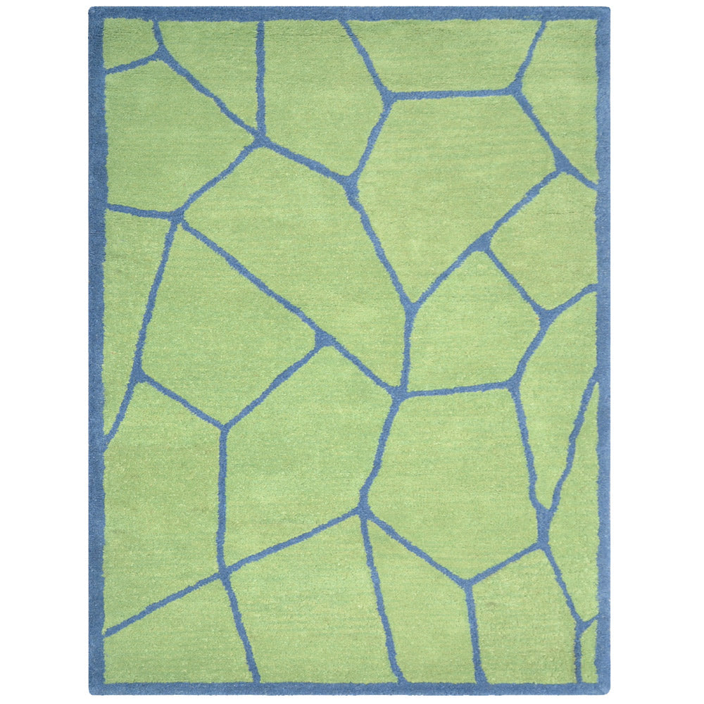 Hand Tufted Wool Area Rug Contemporary Green K00692