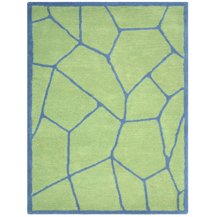 Hand Tufted Wool Area Rug Contemporary Green K00692