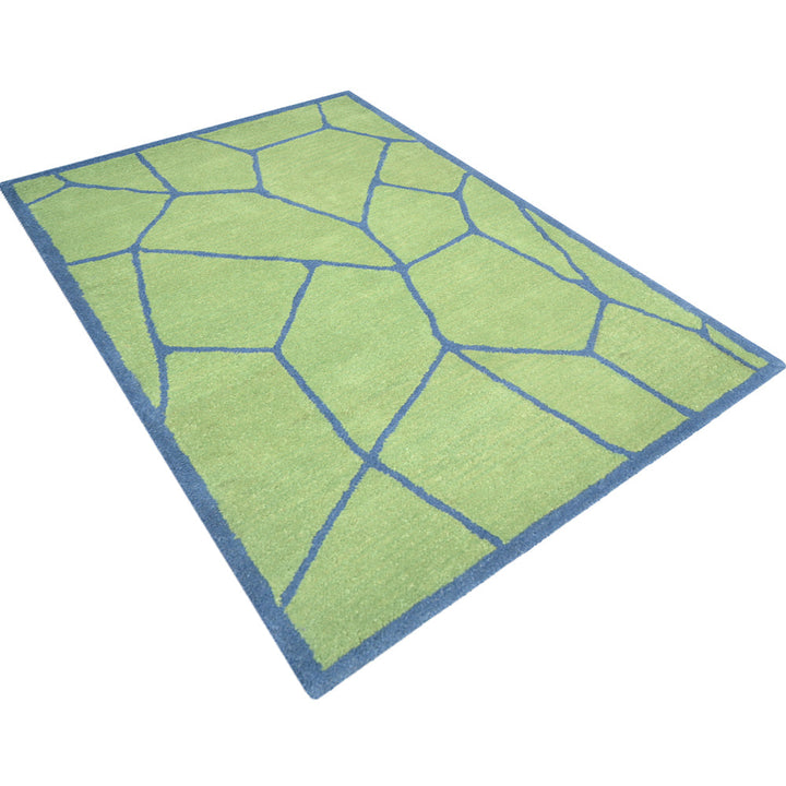 Hand Tufted Wool Area Rug Contemporary Green K00692