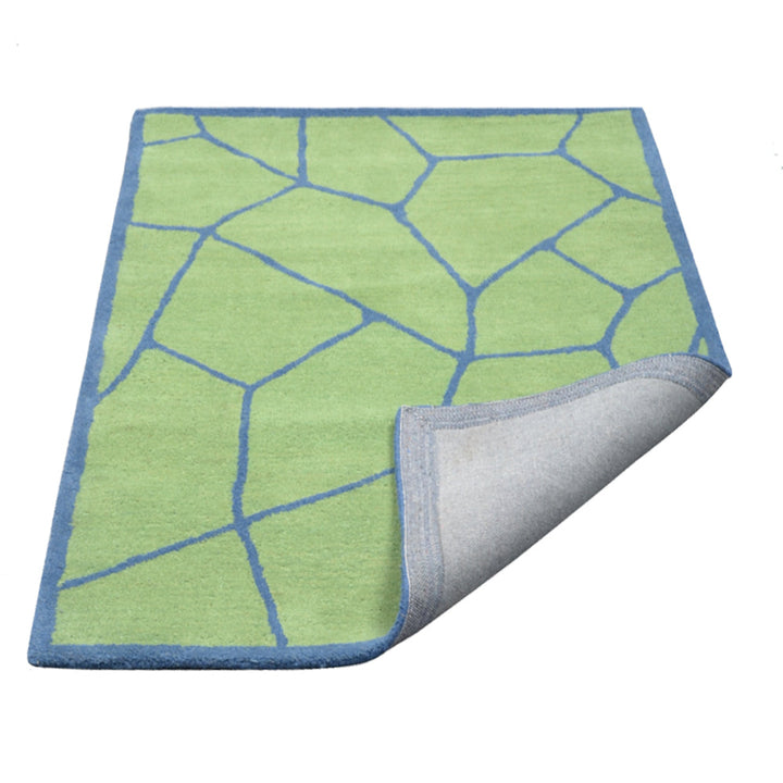 Hand Tufted Wool Area Rug Contemporary Green K00692