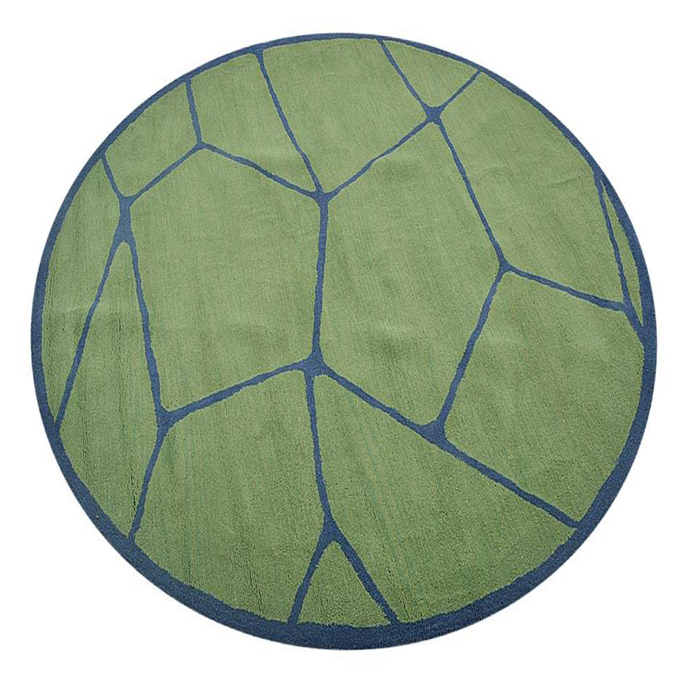 Hand Tufted Wool Area Rug Contemporary Green K00692