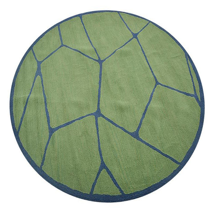 Hand Tufted Wool Area Rug Contemporary Green K00692