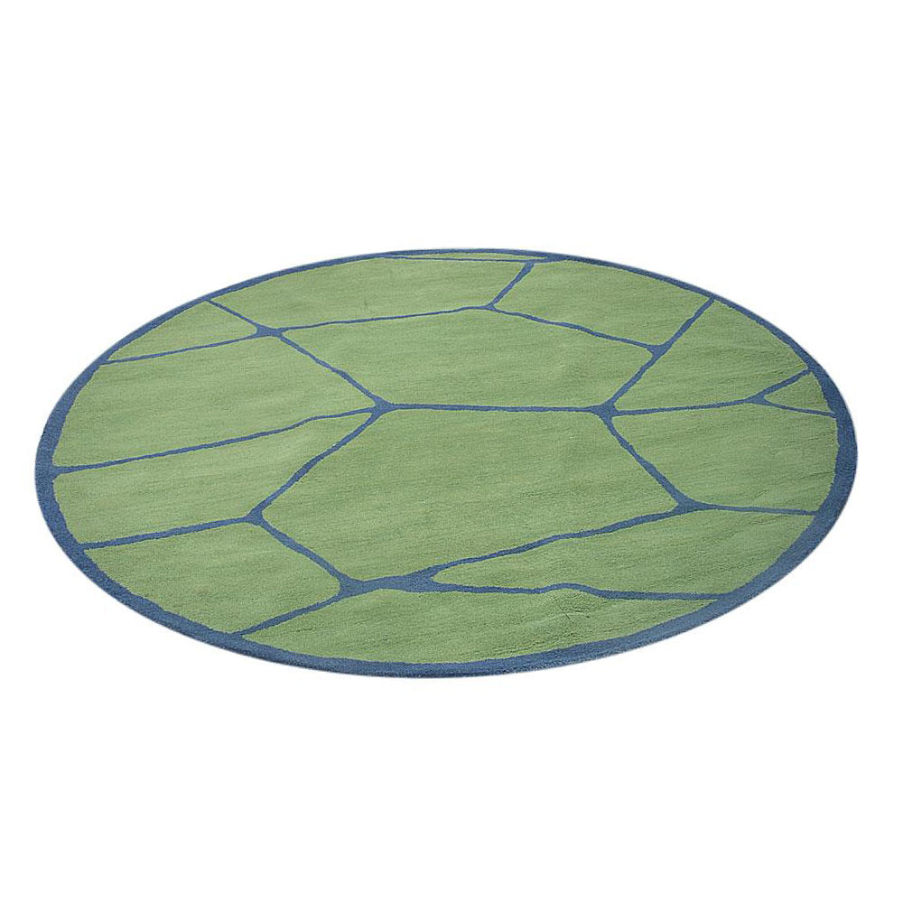 Hand Tufted Wool Area Rug Contemporary Green K00692