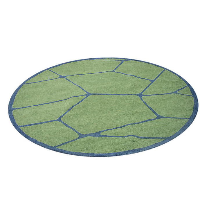 Hand Tufted Wool Area Rug Contemporary Green K00692