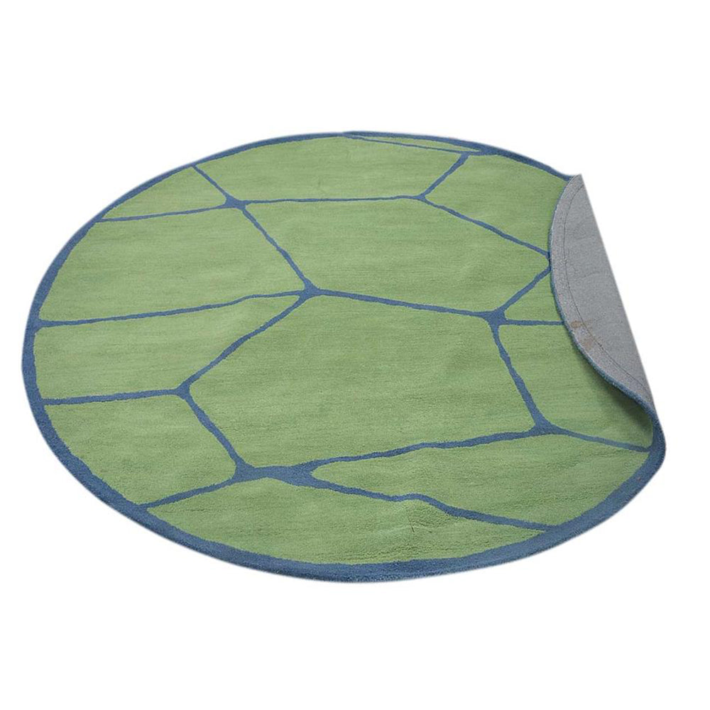 Hand Tufted Wool Area Rug Contemporary Green K00692