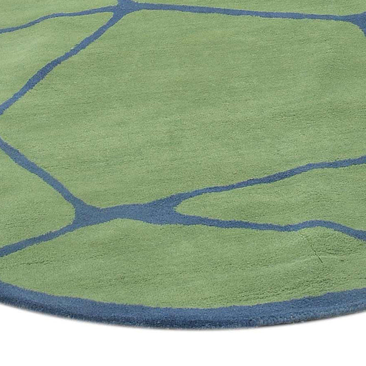 Hand Tufted Wool Area Rug Contemporary Green K00692