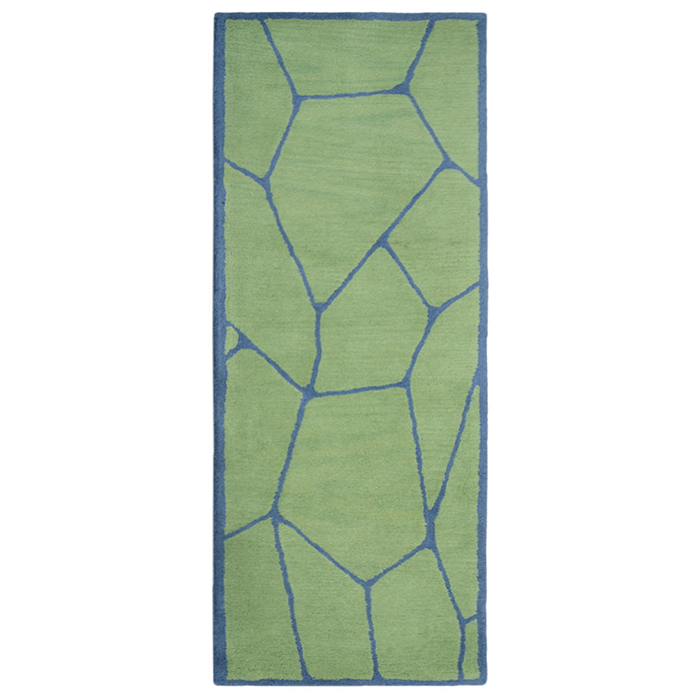 Hand Tufted Wool Area Rug Contemporary Green K00692