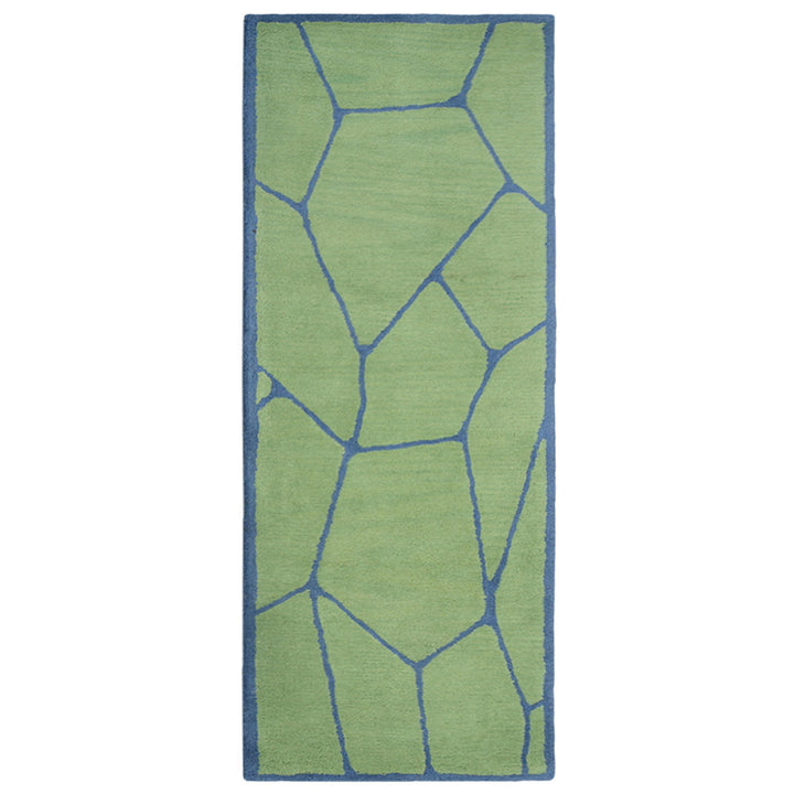 Hand Tufted Wool Area Rug Contemporary Green K00692