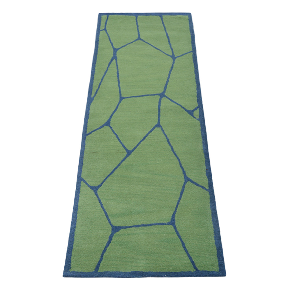 Hand Tufted Wool Area Rug Contemporary Green K00692