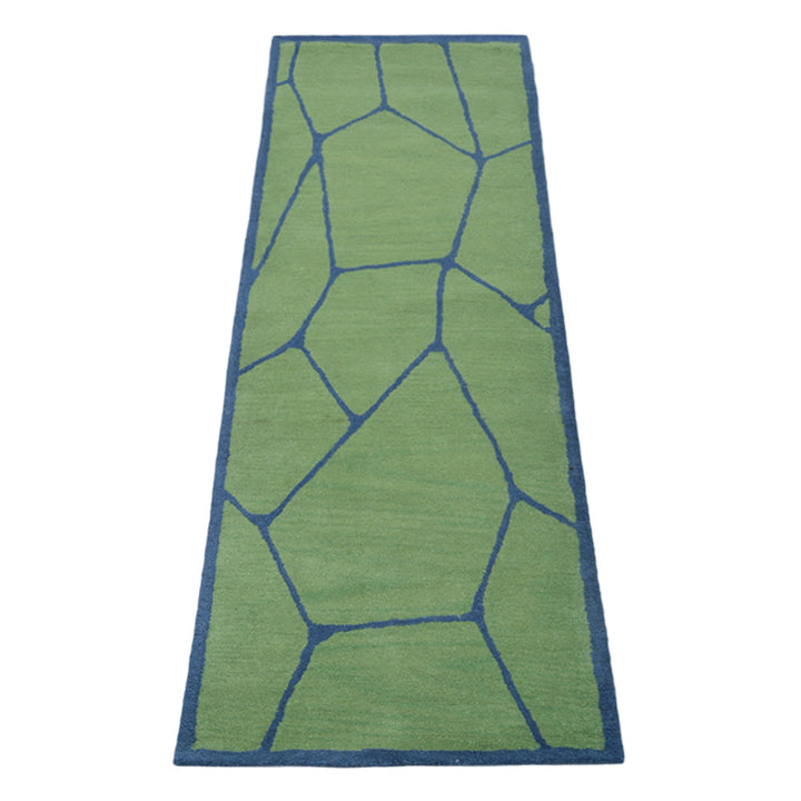 Hand Tufted Wool Area Rug Contemporary Green K00692