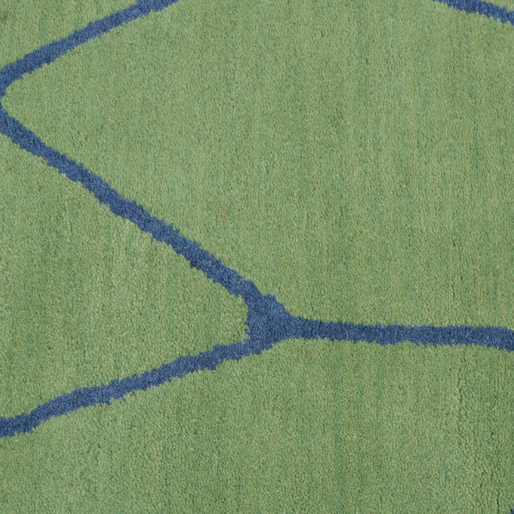 Hand Tufted Wool Area Rug Contemporary Green K00692