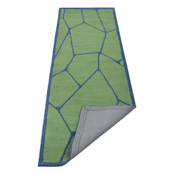 Hand Tufted Wool Area Rug Contemporary Green K00692