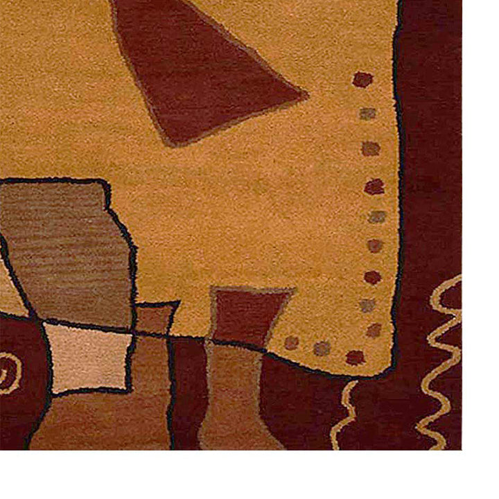 Hand Tufted Wool Area Rug Abstract Multicolor K00694