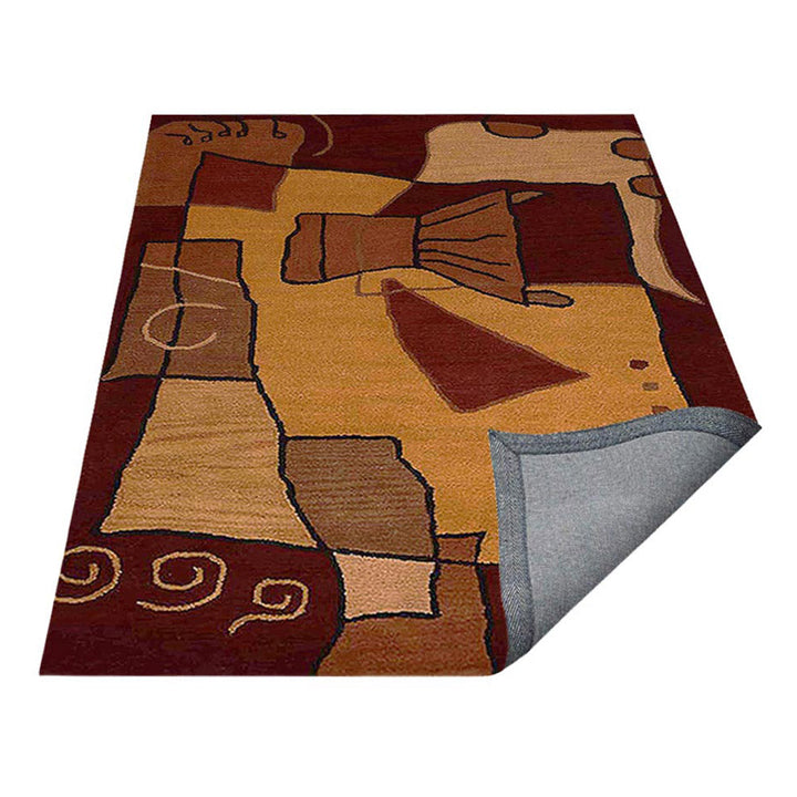 Hand Tufted Wool Area Rug Abstract Multicolor K00694