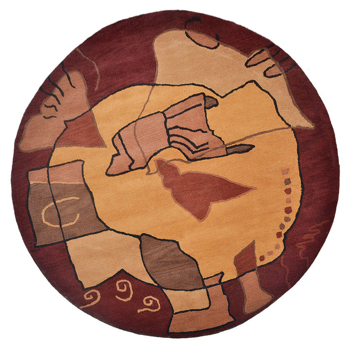 Hand Tufted Wool Area Rug Abstract Multicolor K00694